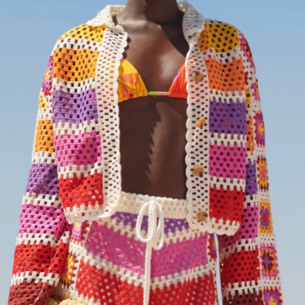 NWOT Farm Rio Crochet Shirt XS